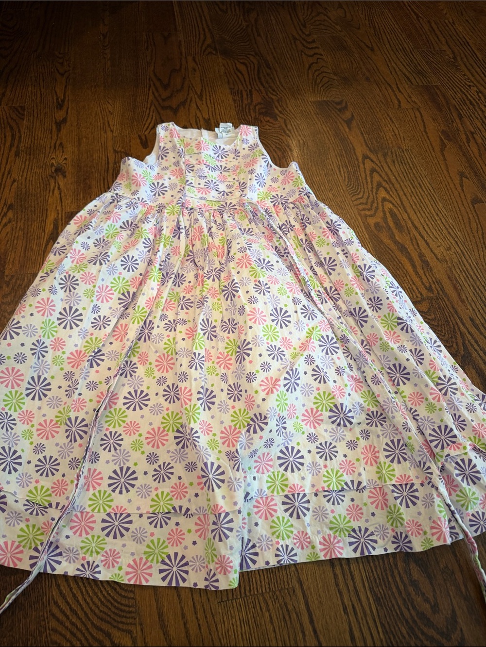 Girls' Pastel Floral Print Sleeveless Dress
